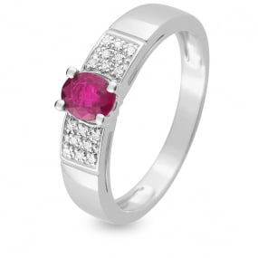 Bague Rubis diamant Or 18 ct - 750/1000 - Tahia - MZB14GRB4
