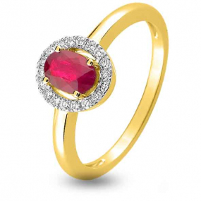 Bague Rubis diamant Or 18 ct - 750/1000 - Vahiti - 1.6110.R3
