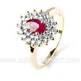 Bague rubis diamant  - Romane - 11955 RU
