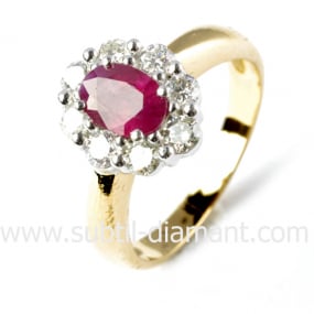 Bague rubis diamant  - Selena - 11516 RU
