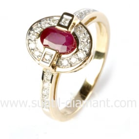 Bague rubis diamant  - Susanna - 12511 RU
