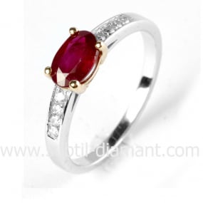 Bague rubis diamant  - Tha - 12081 RU
