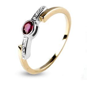 Bague rubis et diamants deux ors diamant  - Azlie - 12585-RU
