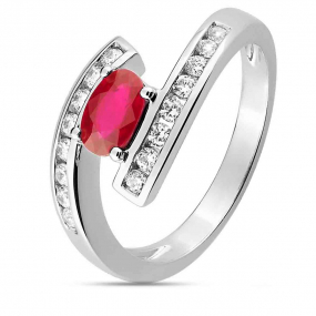 Bague Rubis et diamants diamant Or 18 ct - 750/1000 -  - 1.6084.R1
