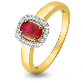 Bague Rubis et diamants diamant Or 18 ct - 750/1000 -  - 1.6096.R3
