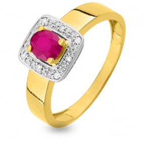 Bague Rubis et Diamants diamant Or 18 ct - 750/1000 - Alessia - KS003BRB4
