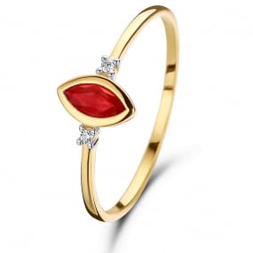 Bague Rubis et Diamants diamant Or 18 ct - 750/1000 - Alya - 060749RA
