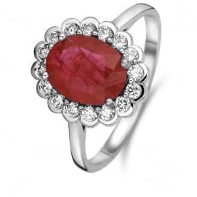 Bague Rubis et Diamants diamant Or 18 ct - 750/1000 - Arwen - 060084RA
