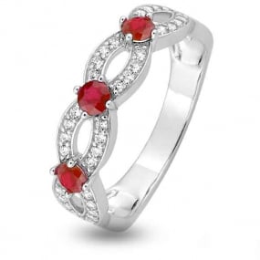 Bague Rubis et Diamants diamant Or 18 ct - 750/1000 - Aurore - 1.6186.R1
