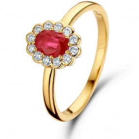 Bague Rubis et Diamants diamant Or 18 ct - 750/1000 - Barbara - 060732RA
