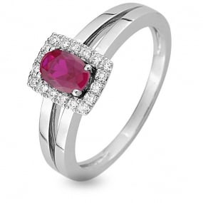 Bague Rubis et Diamants diamant Or 18 ct - 750/1000 - Claire - 1.7210.R1
