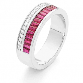 Bague Rubis et Diamants diamant Or 18 ct - 750/1000 - Coralie - RF167
