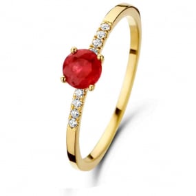 Bague Rubis et Diamants diamant Or 18 ct - 750/1000 - Elose - 061657RA
