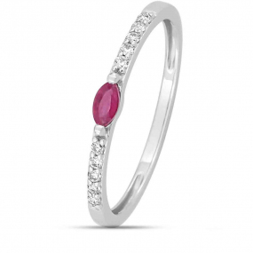 Bague Rubis et diamants diamant Or 18 ct - 750/1000 - Emilie - 1.7556.R1
