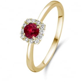 Bague Rubis et Diamants diamant Or 18 ct - 750/1000 - Emma - 065007RA
