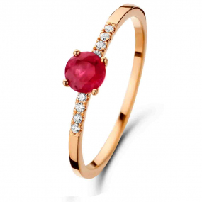 Bague Rubis et Diamants diamant Or 18 ct - 750/1000 - Emma - 066271RA
