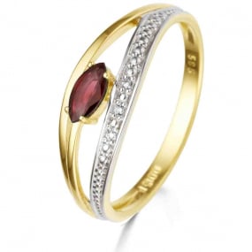 Bague Rubis et Diamants diamant Or 18 ct - 750/1000 - Forever - 060743RA
