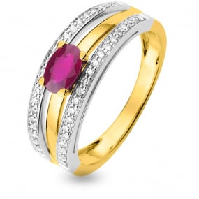 Bague Rubis et diamants diamant Or 18 ct - 750/1000 - Glamour - 1.7209.R2
