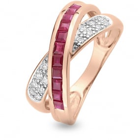 Bague Rubis et Diamants diamant Or 18 ct - 750/1000 - Hinarava - 1.7340.R4
