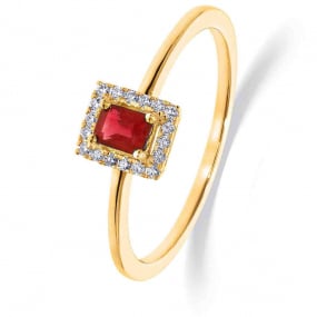 Bague Rubis et Diamants diamant Or 18 ct - 750/1000 - Hinata - 063837RA
