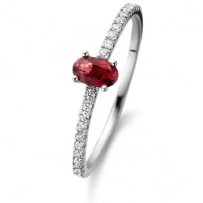 Bague Rubis et Diamants diamant Or 18 ct - 750/1000 - Holly - 061660RA
