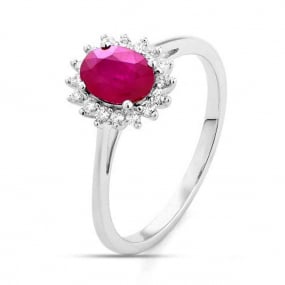 Bague Rubis et diamants diamant Or 18 ct - 750/1000 - Kalima - R7995
