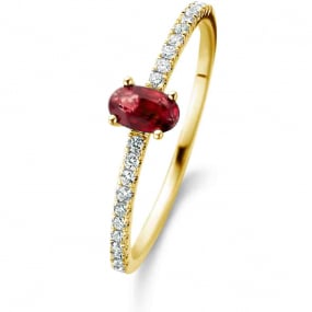 Bague Rubis et Diamants diamant Or 18 ct - 750/1000 - Lyra - 061661RA
