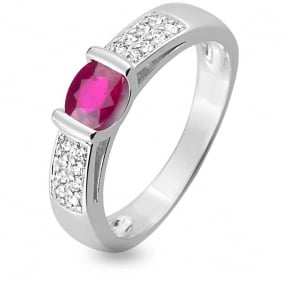 Bague Rubis et Diamants diamant Or 18 ct - 750/1000 - Maelys - 1.7206.R1
