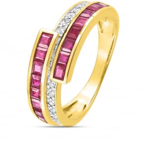 Bague Rubis et Diamants diamant Or 18 ct - 750/1000 - Maraetinia - MI055BRB5
