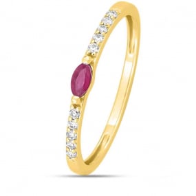 Bague Rubis et diamants diamant Or 18 ct - 750/1000 - Riku - 1.7556.R0
