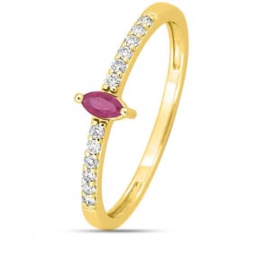 Bague Rubis et diamants diamant Or 18 ct - 750/1000 - Riku - 1.7557.R0
