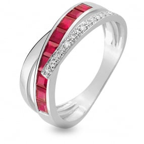 Bague Rubis et Diamants diamant Or 18 ct - 750/1000 - Rosemary - MY009GRB4
