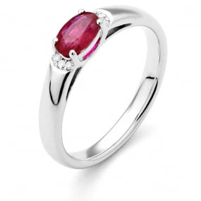 Bague Rubis et diamants diamant Or 18 ct - 750/1000 - Tufouma - RD568
