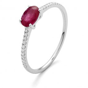 Bague Rubis et diamants diamant Or 18 ct - 750/1000 - Vaetua - RD617
