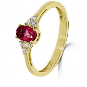 Bague Rubis et Diamants diamant Or 18 ct - 750/1000 - Venus - 063920RA
