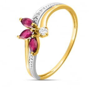 Bague Rubis et Oxyde  Or 18 ct - 750/1000 - Anglina - 08PG28BRZ
