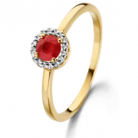 Bague Rubis  Or 18 ct - 750/1000 - Princesse - 057470R
