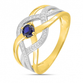 Bague Saphir en 2 Ors  Barbara -08PA575BS
