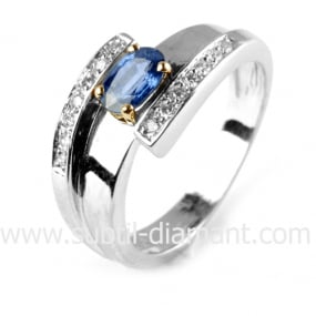 Bague saphir en 2 Ors diamant Artmis -10935 SA
