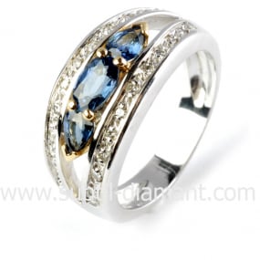 Bague saphir en 2 Ors diamant Kiana -10961 SA
