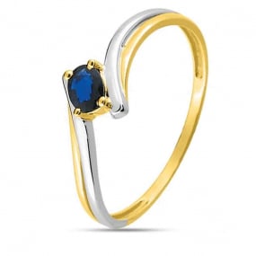 Bague Saphir en 2 Ors  Marguerite -GK006BS
