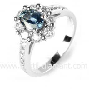 Bague saphir en Or Blanc diamant Arianna -12529 SA
