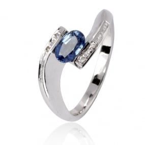 Bague saphir en Or Blanc diamant Constance -11693 SA
