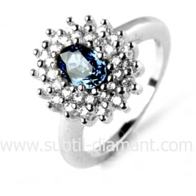 Bague saphir en Or Blanc diamant Coralyne -11877 SA
