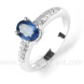 Bague saphir en Or Blanc diamant Dlia -11625 SA
