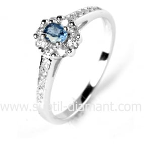 Bague saphir en Or Blanc diamant Destine -12526 SA
