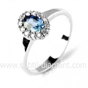 Bague saphir en Or Blanc diamant lannor -11696 SA
