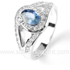 Bague saphir en Or Blanc diamant Hlne -12379 SA
