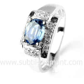 Bague saphir en Or Blanc diamant Kyana -12440 SA
