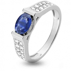 Bague Saphir en Or Blanc diamant Maryane -MD010GSKB
